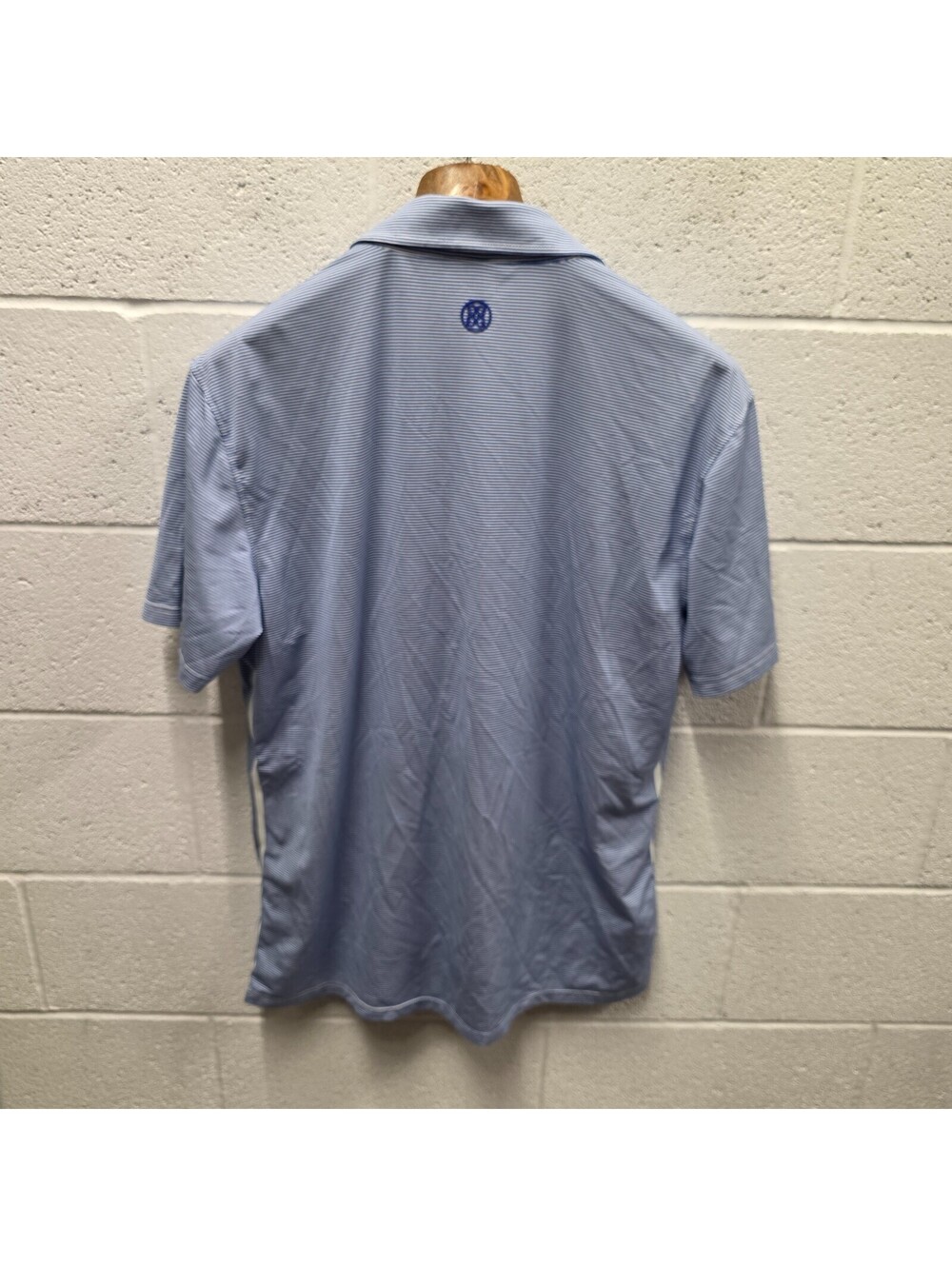 G/Fore Performance Golf Polo Shirt Mens 22x33 Blue Stripe Short Sleeve Classic L